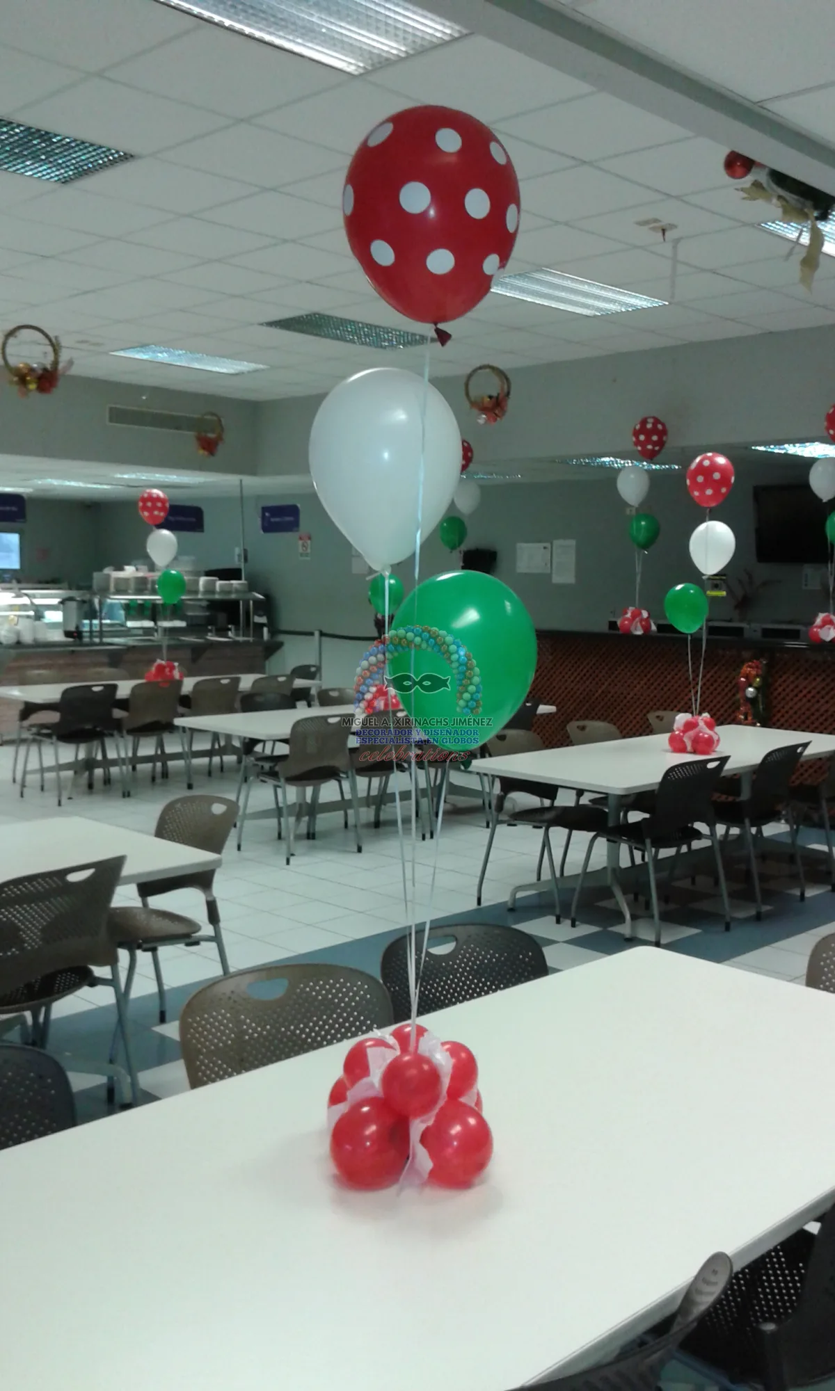 Inflado de globos con aire y helio