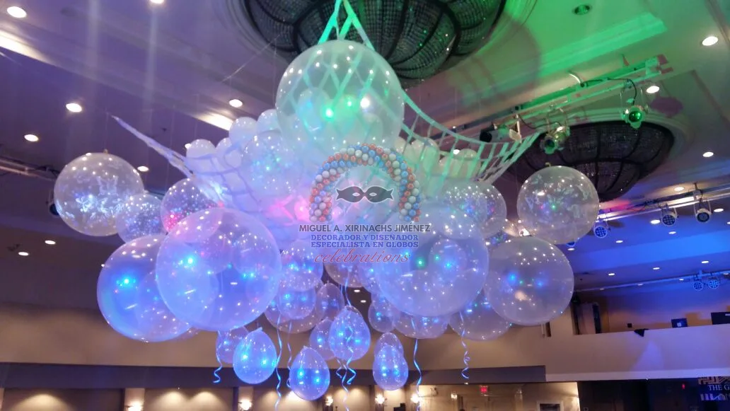 Inflado de globos con aire y helio